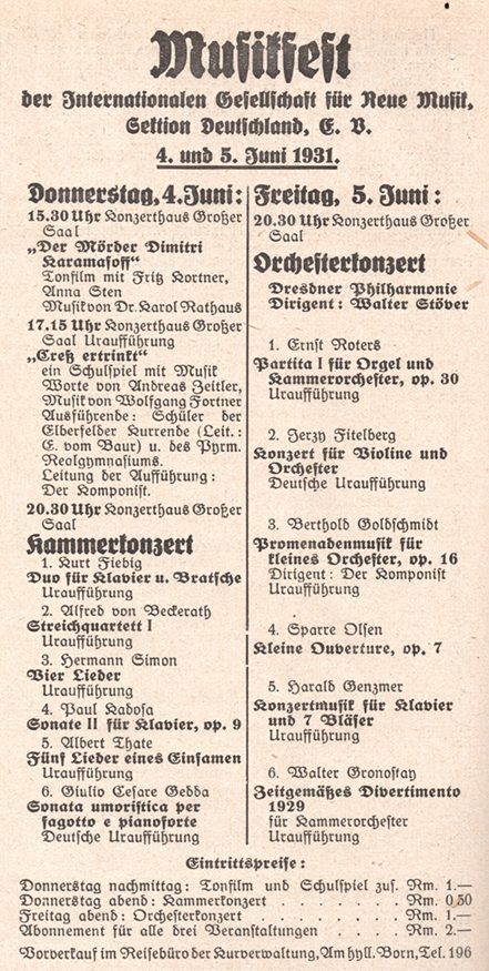 Kur- und Fremdenliste Bad Pyrmont, 4. Juni 1931 Kur- und Fremdenliste Bad Pyrmont, 4. Juni 1931